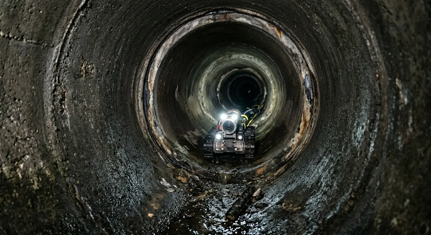 Robotic sewer camera inspecting pipe interior for Sewer Line Repair in Fergus Falls